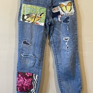 Woman’s boyfriend quilted jeans